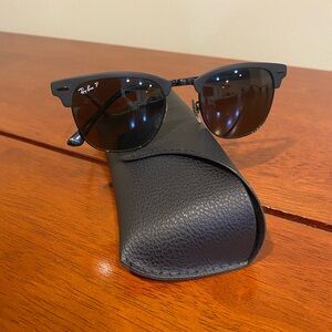 Ray-Ban Metal Clubmaster Matte Black Polarized